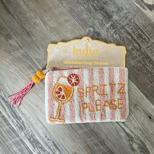 Beaded Spritz Please Coin Purse Wandering Moon Handmade in India NWT